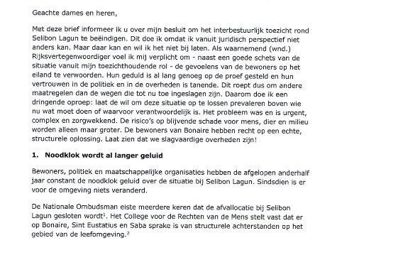 Supervishon di Representanten di Reino riba Selibon Lagun lo terminá pa motibu di limitashonnan legal