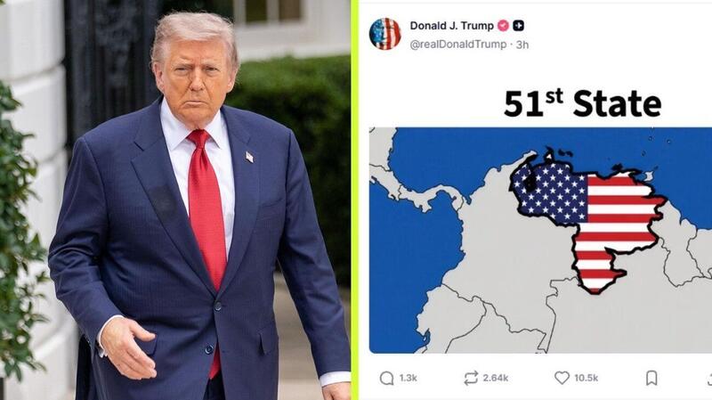 Trump ta kousa furor ku imagen kaminda e ta pretendé ku Venezuela ta e di 51 estado di Merka