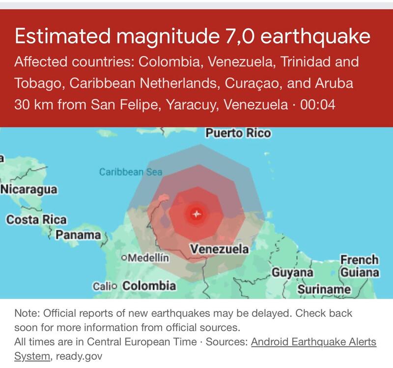 Temblor fuerte na Venezuela a keda sintí na Boneiru